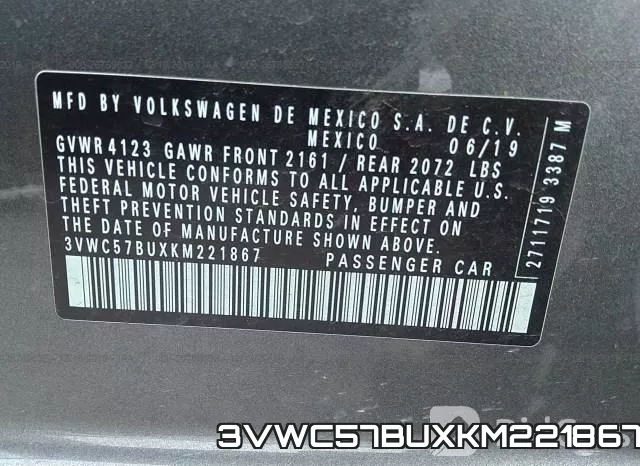 3VWC57BUXKM221867 фото 10