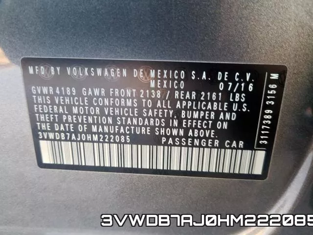 3VWDB7AJ0HM222085 фото 2