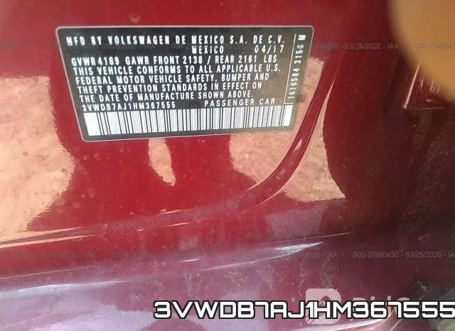3VWDB7AJ1HM367555 фото 10