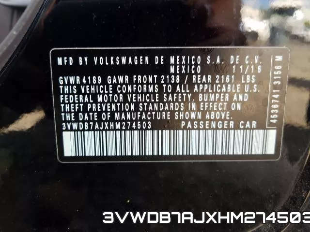 3VWDB7AJXHM274503 фото 2