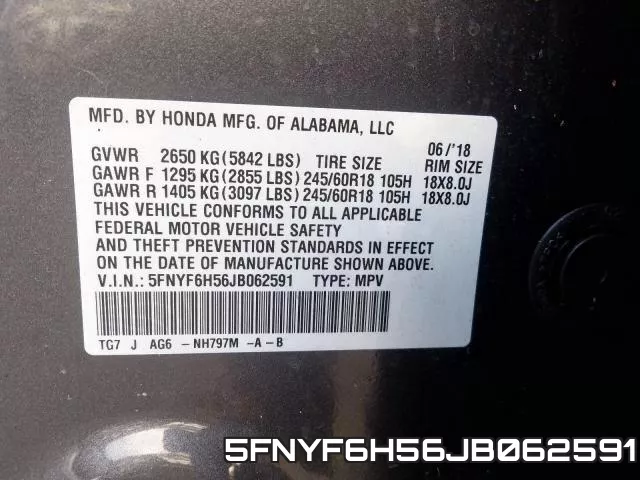 5FNYF6H56JB062591 фото 2
