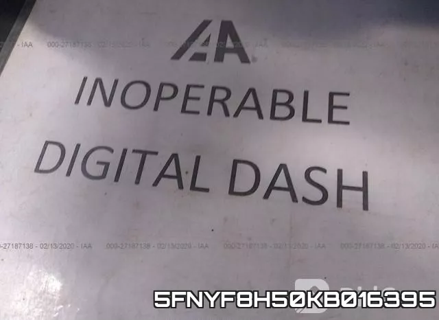 5FNYF8H50KB016395 фото 8