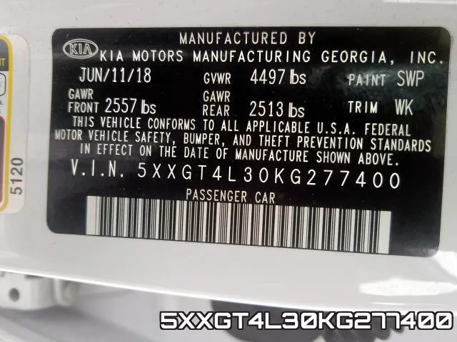 5XXGT4L30KG277400 фото 2
