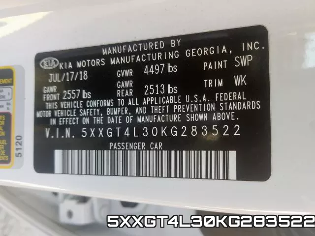 5XXGT4L30KG283522 фото 2