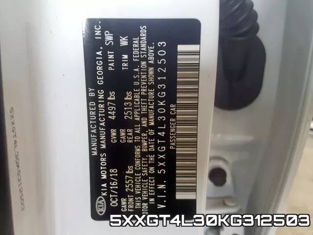 5XXGT4L30KG312503 фото 2