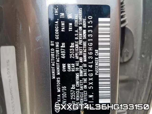 5XXGT4L36HG133150 фото 2