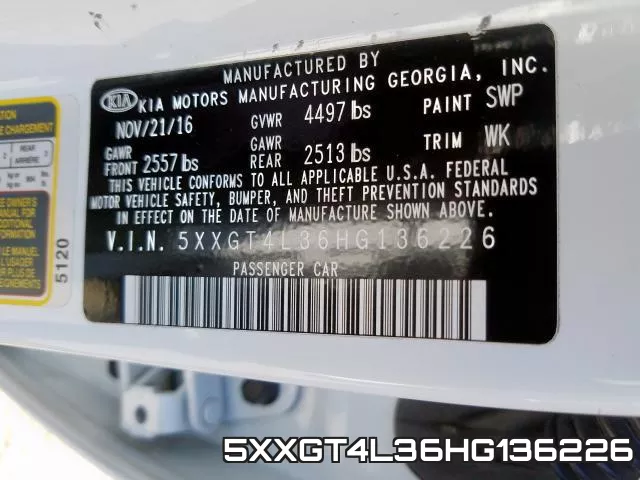 5XXGT4L36HG136226 фото 2