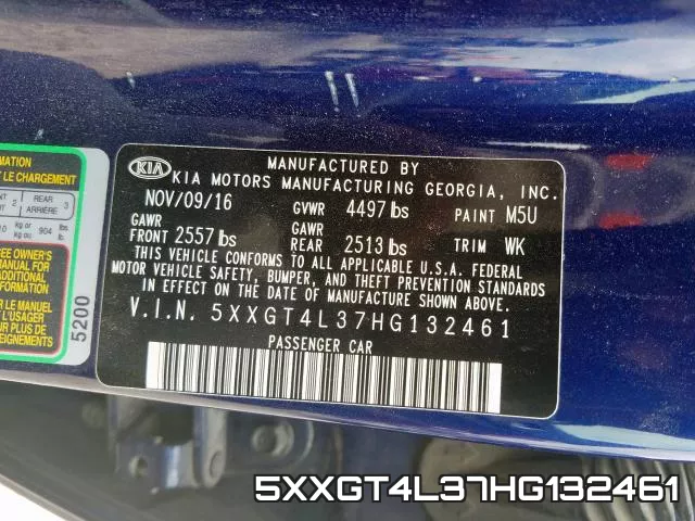 5XXGT4L37HG132461 фото 2