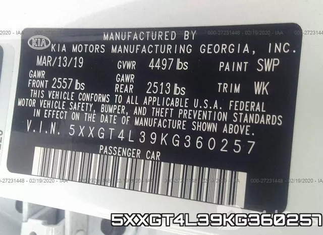 5XXGT4L39KG360257 фото 10