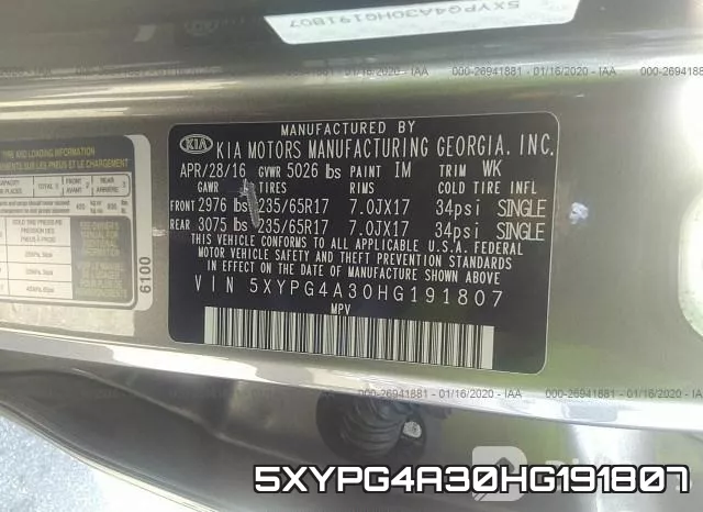 5XYPG4A30HG191807 фото 10