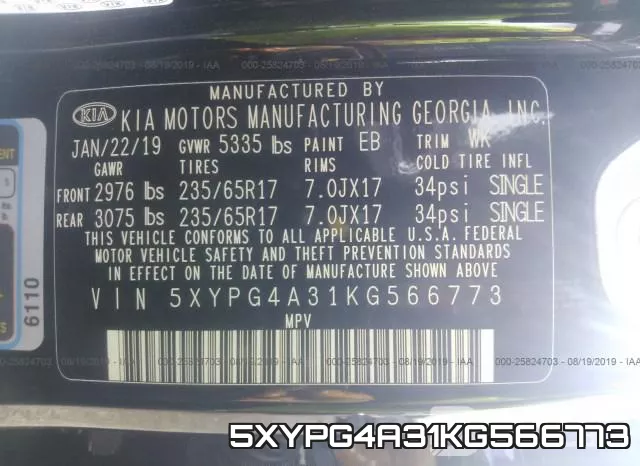 5XYPG4A31KG566773 фото 10
