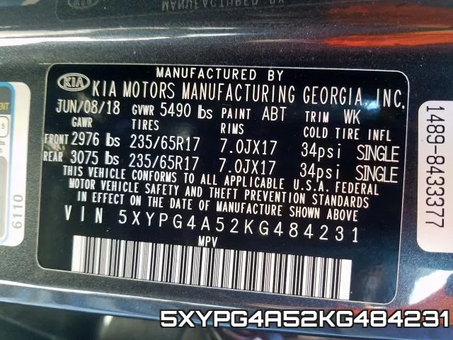 5XYPG4A52KG484231 фото 2