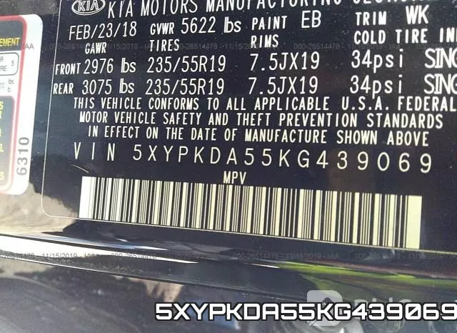 5XYPKDA55KG439069 фото 10