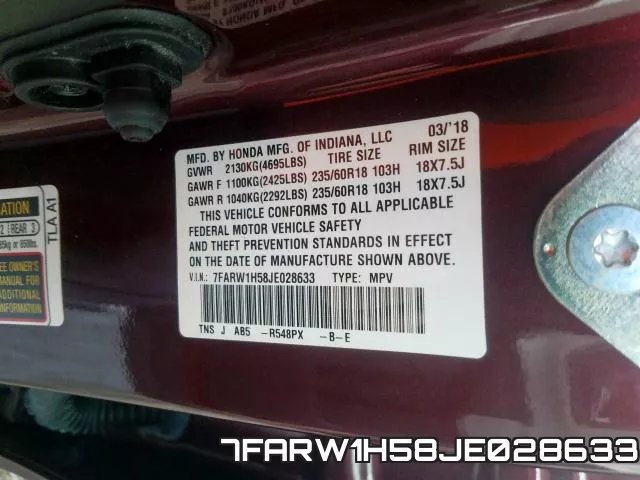 7FARW1H58JE028633 фото 2