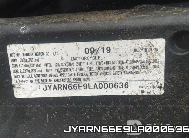 JYARN66E9LA000636 фото 2