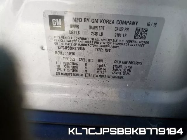 KL7CJPSB8KB779184 фото 2