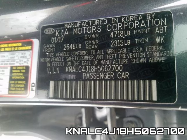 KNALC4J18H5062700 фото 2