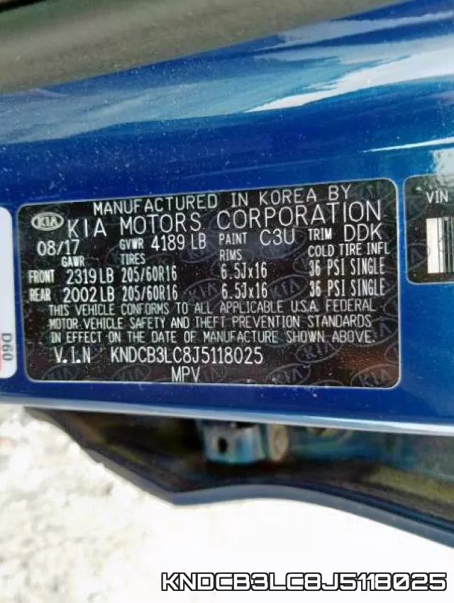 KNDCB3LC8J5118025 фото 2