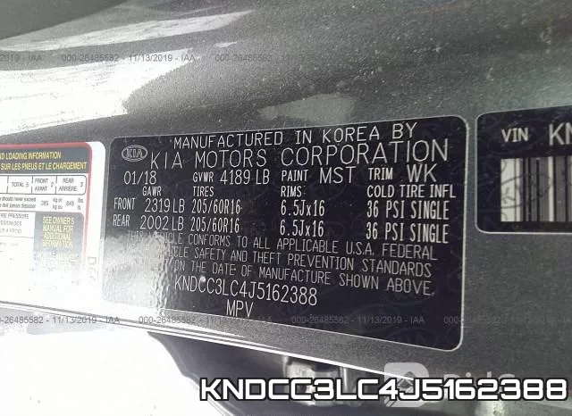 KNDCC3LC4J5162388 фото 10