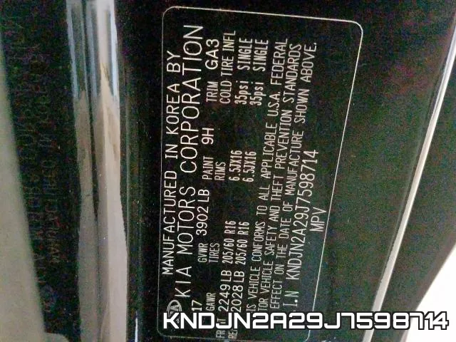KNDJN2A29J7598714 фото 2