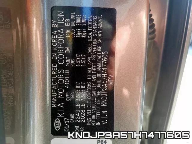 KNDJP3A57H7477605 фото 2