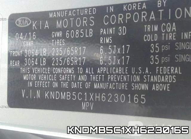 KNDMB5C1XH6230165 фото 10