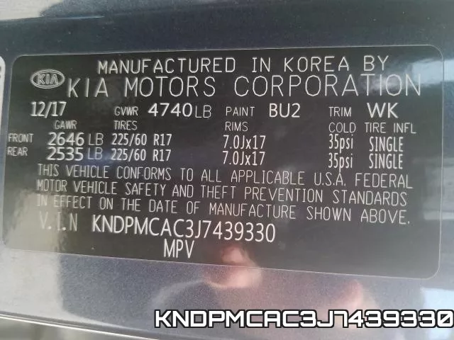KNDPMCAC3J7439330 фото 2
