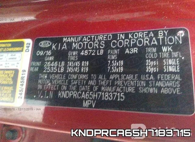 KNDPRCA65H7183715 фото 10