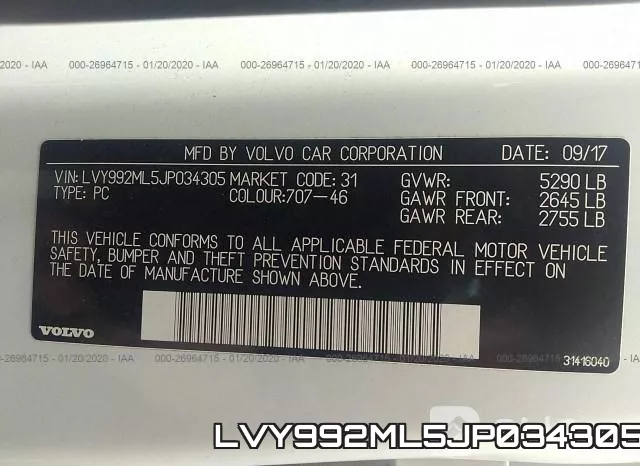 LVY992ML5JP034305 фото 10