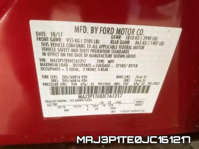 MAJ3P1TE0JC161217 фото 2