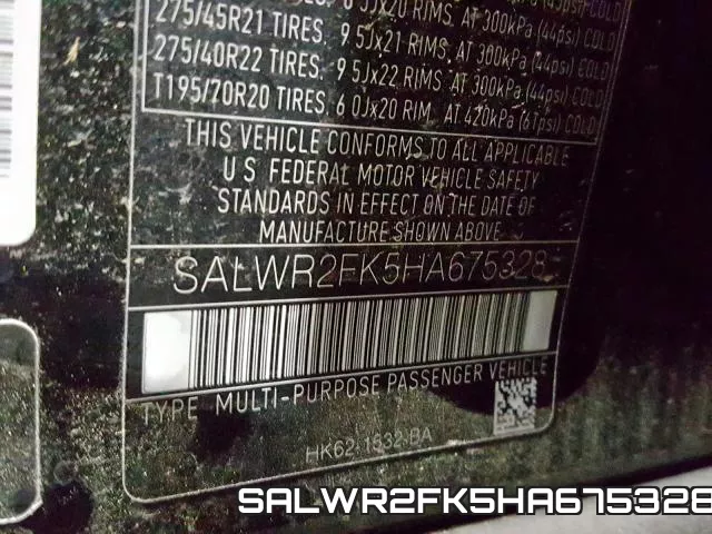 SALWR2FK5HA675328 фото 2