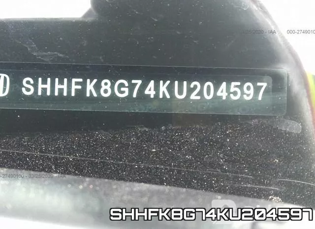 SHHFK8G74KU204597 фото 10