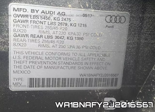 WA1BNAFY2J2016567 фото 10