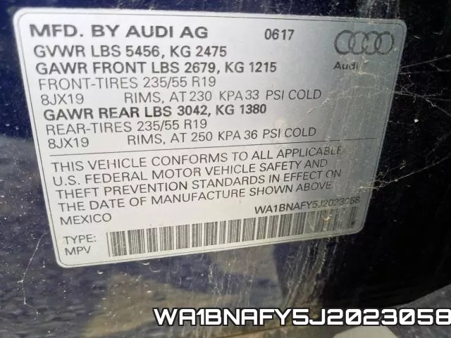 WA1BNAFY5J2023058 фото 2