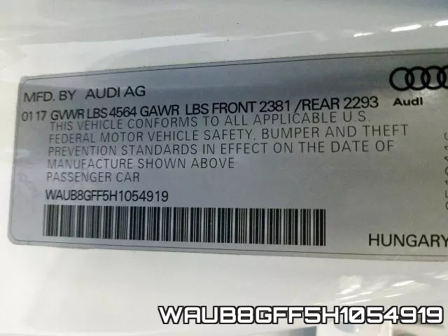 WAUB8GFF5H1054919 фото 2