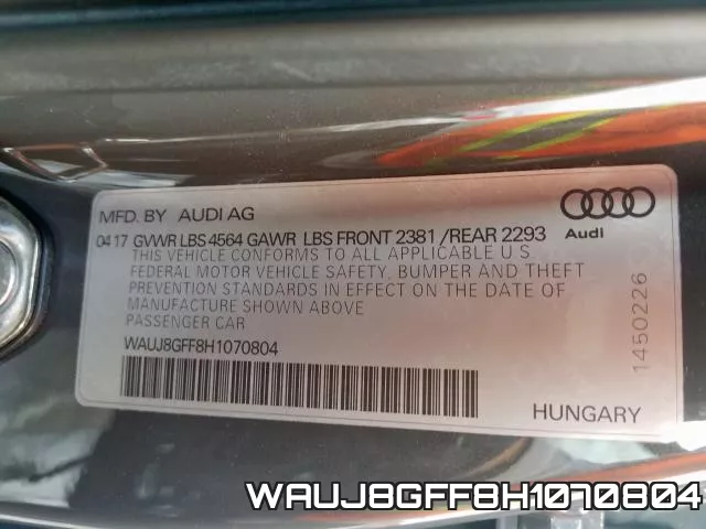 WAUJ8GFF8H1070804 фото 2