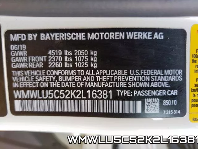 WMWLU5C52K2L16381 фото 2