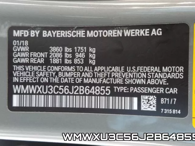 WMWXU3C56J2B64855 фото 2