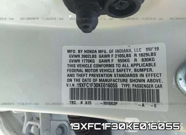 19XFC1F30KE016055 фото 10