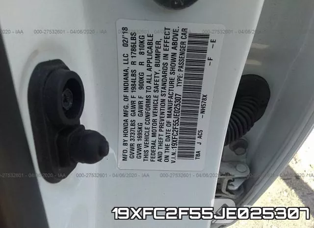 19XFC2F55JE025307 фото 10