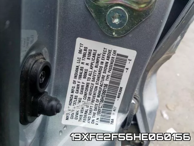 19XFC2F56HE060156 фото 2