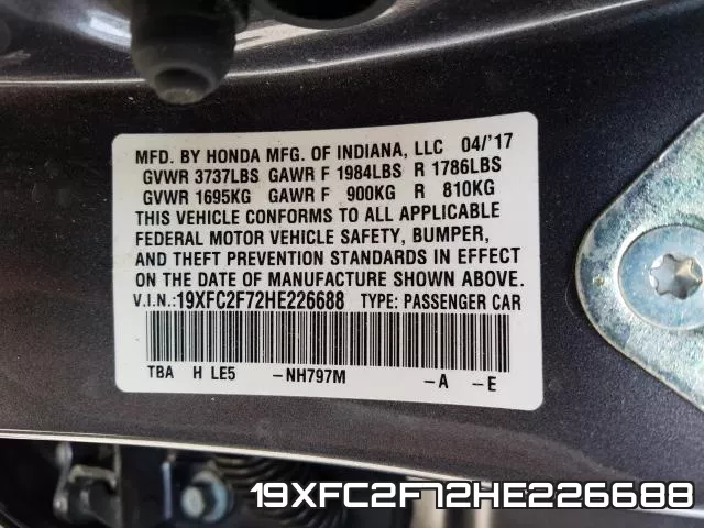 19XFC2F72HE226688 фото 2