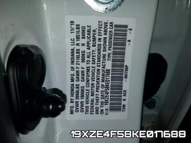 19XZE4F58KE017688 фото 2