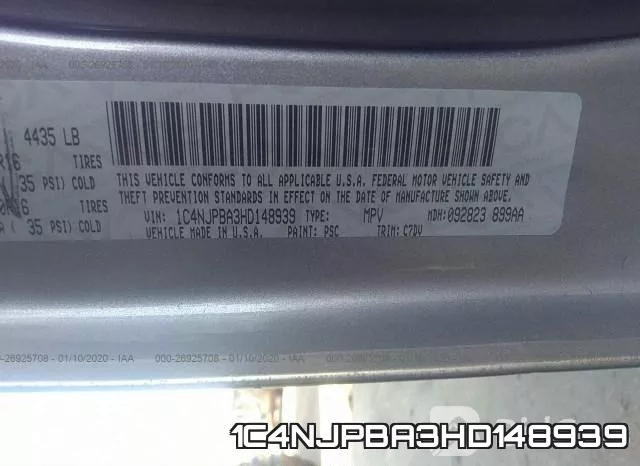 1C4NJPBA3HD148939 фото 10
