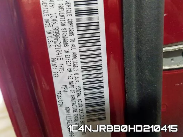 1C4NJRBB0HD210415 фото 2