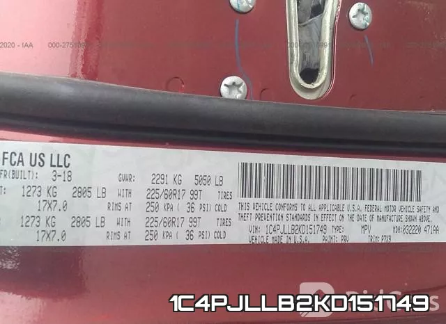 1C4PJLLB2KD151749 фото 10