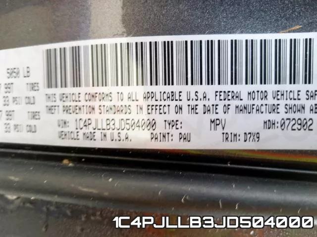 1C4PJLLB3JD504000 фото 2