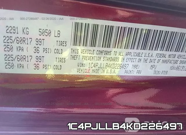 1C4PJLLB4KD226497 фото 10