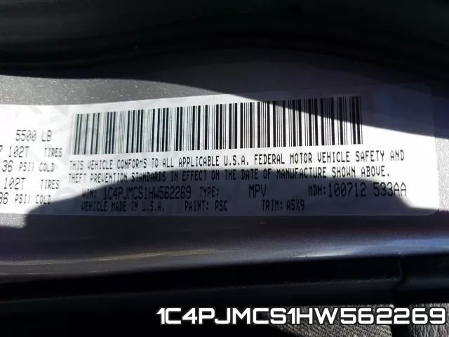 1C4PJMCS1HW562269 фото 2