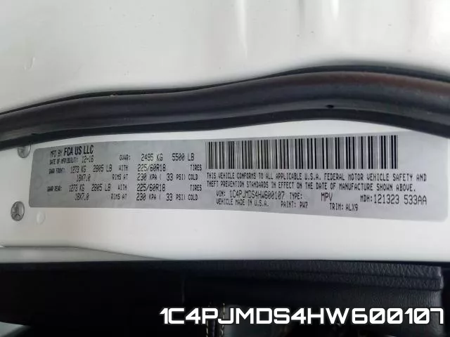 1C4PJMDS4HW600107 фото 2
